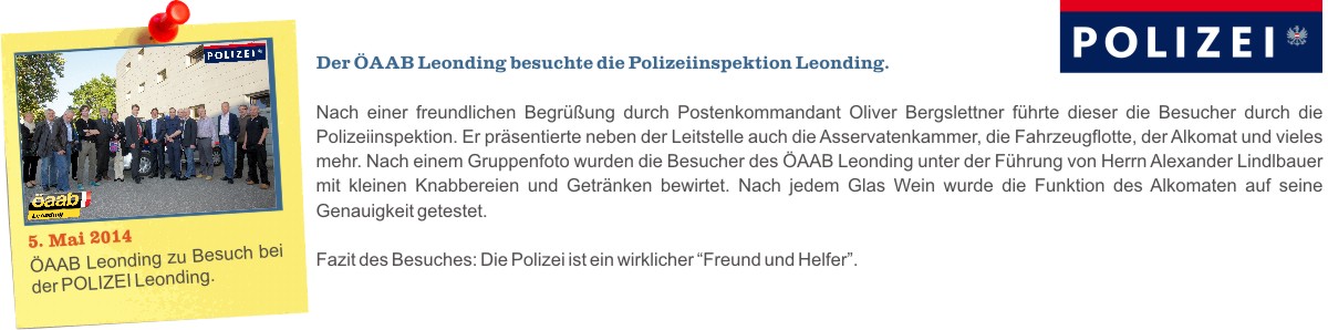 O Fotomagazin / AAB Leonding zu Besuch bei der Polizeiinspektion Leonding - 2014